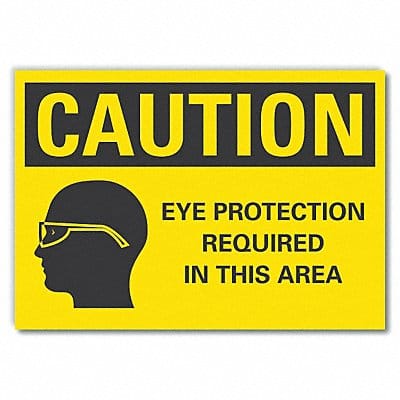 Eye Caution Rflct Label 10 in x 14 in