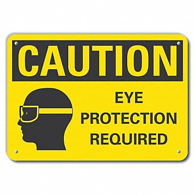 Caution Sign 7 in x 10 in Aluminum