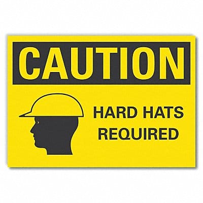 Hard Hat Caution Rflctv Label 5inx7in
