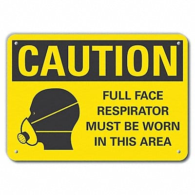 Rflct Respirator Rqrd Caut Sign 10x14in