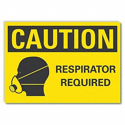 Respiratr Required Caut RflctvLbl 7x10in