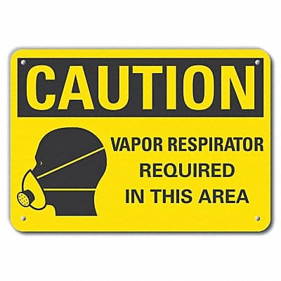 Rflct Respirator Rqrd Caut Sign 10x14in