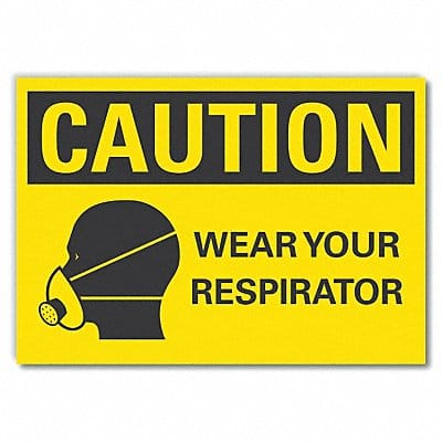 Resprtr Req Caution Rflct Label 7x10in