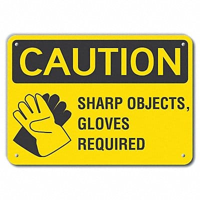 Rflct Hand Caution Sign 7x10in Alum