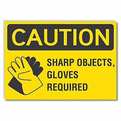 Hand Caution Rflctv Label 5inx7in