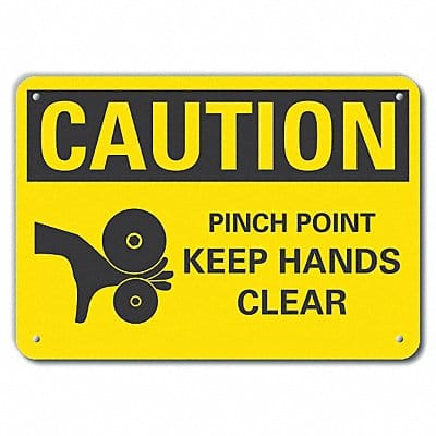 Rflct Pinch Point Caution Sign 10x14in