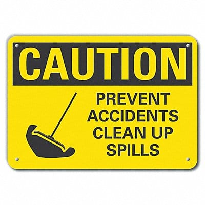 Rflct Spill Control Caution Sign 10x14in