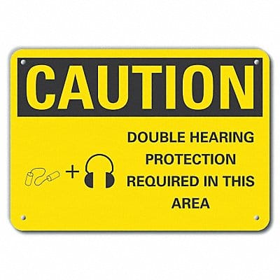 Rflctv Hearing Caution Sign 10x14in Alum