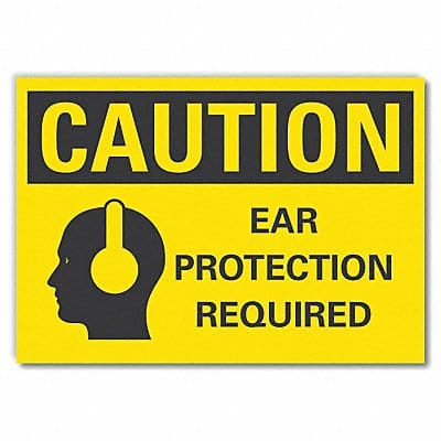 Hearing Caution Rflct Label 5inx7in