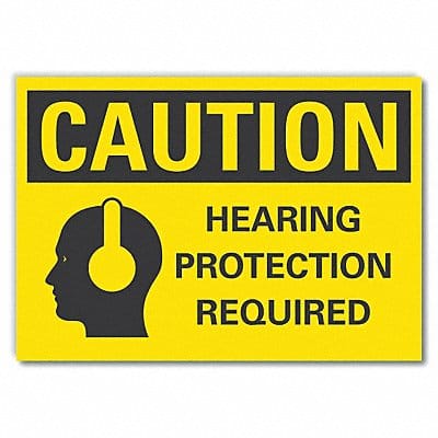 Hearing Caution Rflctv Label 3.5inx5in