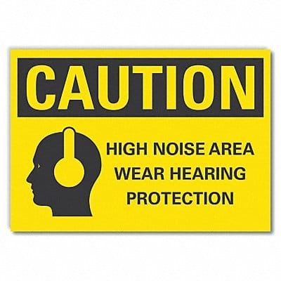 Hearing Caution Rflct Label 3.5inx5in