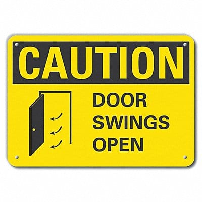 Door Instructn Caution Sign 10x14in Alum Door Instructn Caution Sign 10x14in Alum