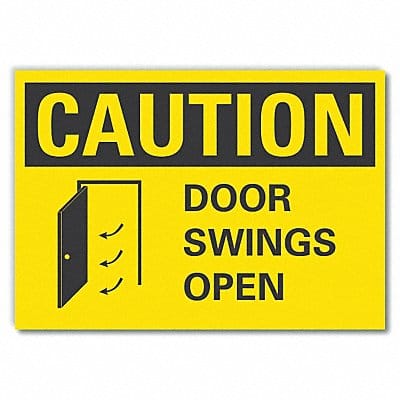 Door Instruction Caution Label 3 1/2x5in