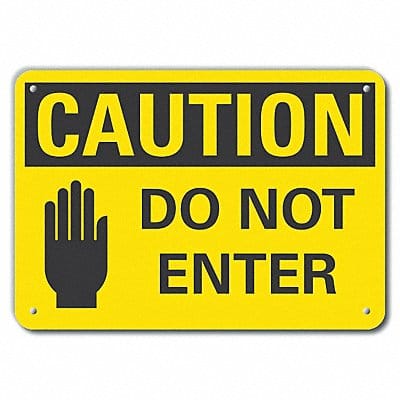 Caution Sign 7 in x 10 in Aluminum