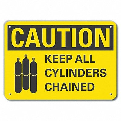 Rflct Cyl Handling Caution Sign 10x14in