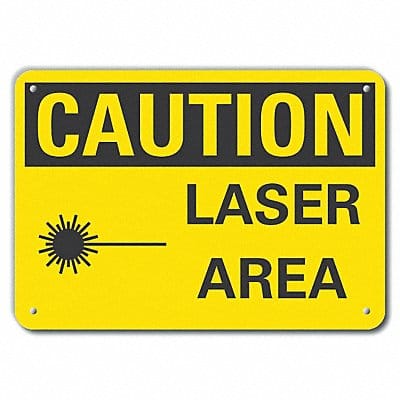 Rflctv Laser Area Caut Sign 10x14in Alum