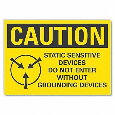 Grounding Caution Rflct Label 7inx10in