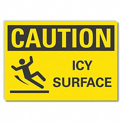 Icy Condition Caution Rflct Lbl 10x14in