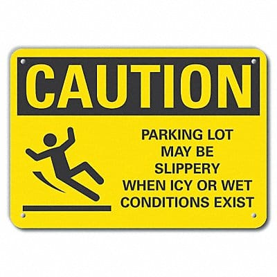 Rflct Slippery Caution Sign 7x10in Alum