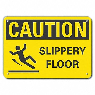 Rflctv Slippery Floor Caut Sign 10x14in