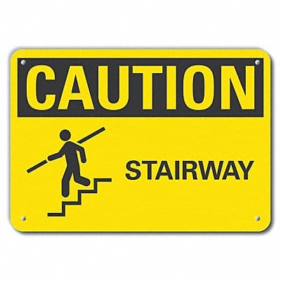 Rflctv Stairs Caution Sign 10x14in Alum