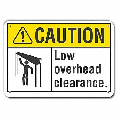 Rflctv Low Clearance Caut Sign 10x14in