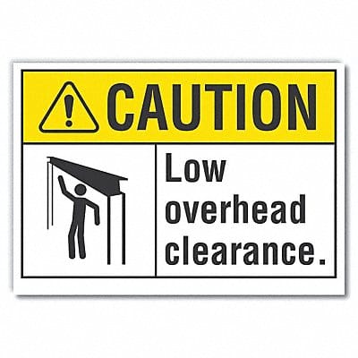 Low Clearance Caution Rflct Lbl 10x14in