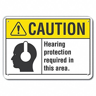 Caution Sign 7 in x 10 in Aluminum