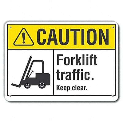Rflctv Lift Truck Trfc Caut Sign 10x14in