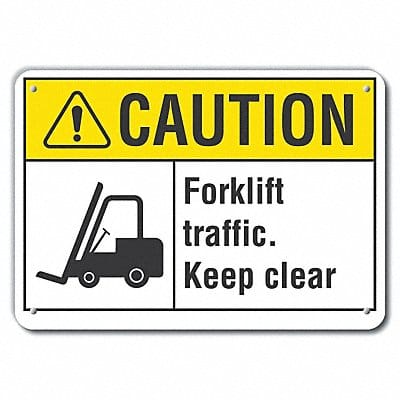 Rflctv Lift Truck Trfc Caut Sign 10x14in