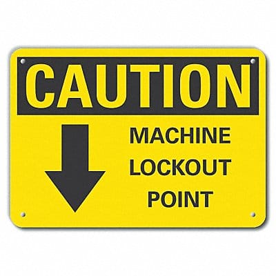 Rflct Lockout Tagout Caut Sign 10x14in