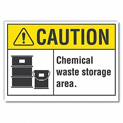Chemicals Caution Rflctv Label 10inx14in