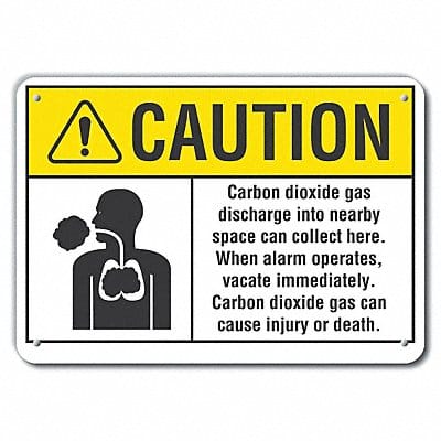 Caution Sign 7 in x 10 in Aluminum