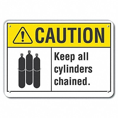 Caution Sign 7 in x 10 in Aluminum