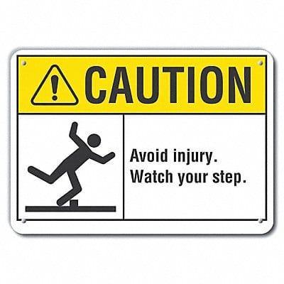 Rflct Steps Caution Sign 10x14in Alum
