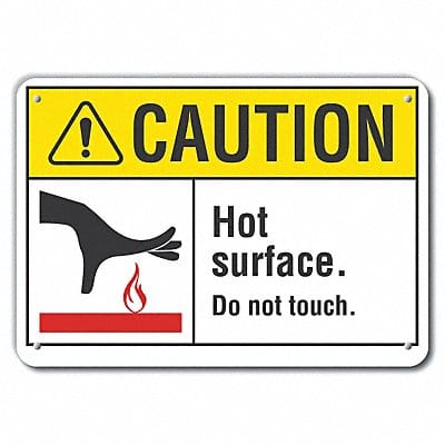 Rflct Hot Surface Caut Sign 10x14in Alum