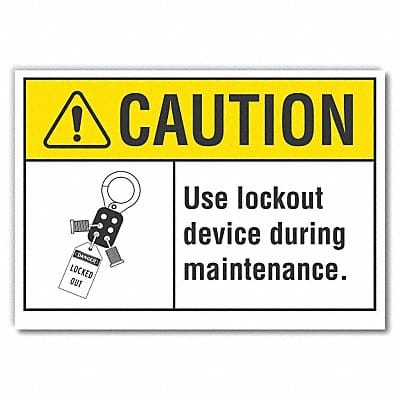Lockout Tagout Caution Rflctv Labl 5x7in
