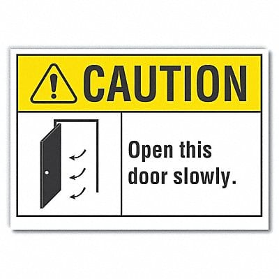 Door Instruction Caution Label 3 1/2x5in