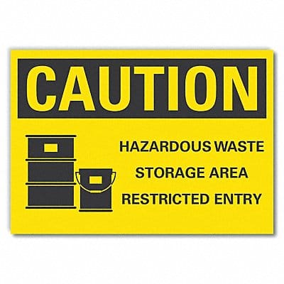 Hzrdous Waste Caution Rflct Lbl 7x10in