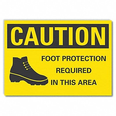 Foot Caution Rflct Label 10inx14in
