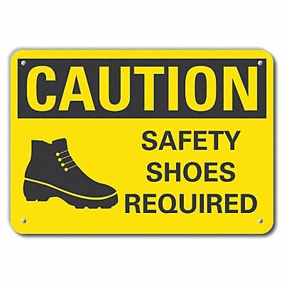 Rflct Foot Caution Sign 7x10in Alum