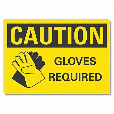 Hand Caution Rflct Label 10inx14in