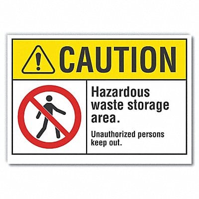 Hazardous Waste Caut RflctvLbl 10x14in
