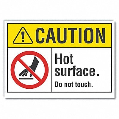 Hot Surface Caution Rflctv Label 10x14in