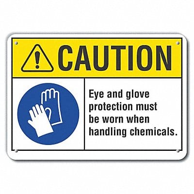 Caution Sign 7 in x 10 in Aluminum