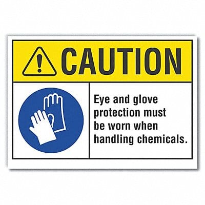 Eye Caution Rflct Label 10 in x 14 in