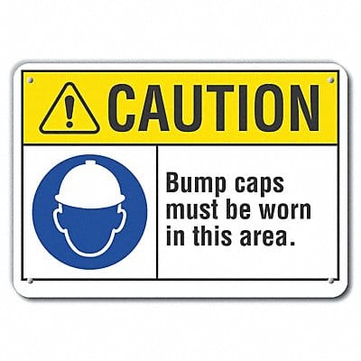 Caution Sign 7 in x 10 in Aluminum