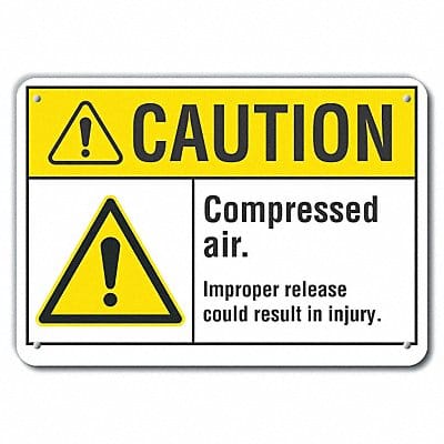Rflct Compressed Air Caut Sign 10x14in