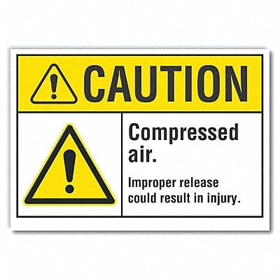 Compressed Air Caution RflctvLbl 10x14in