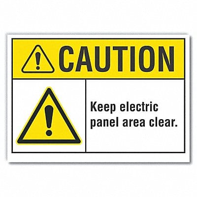 Elec Panel Caution Rflct Lbl 7x10in